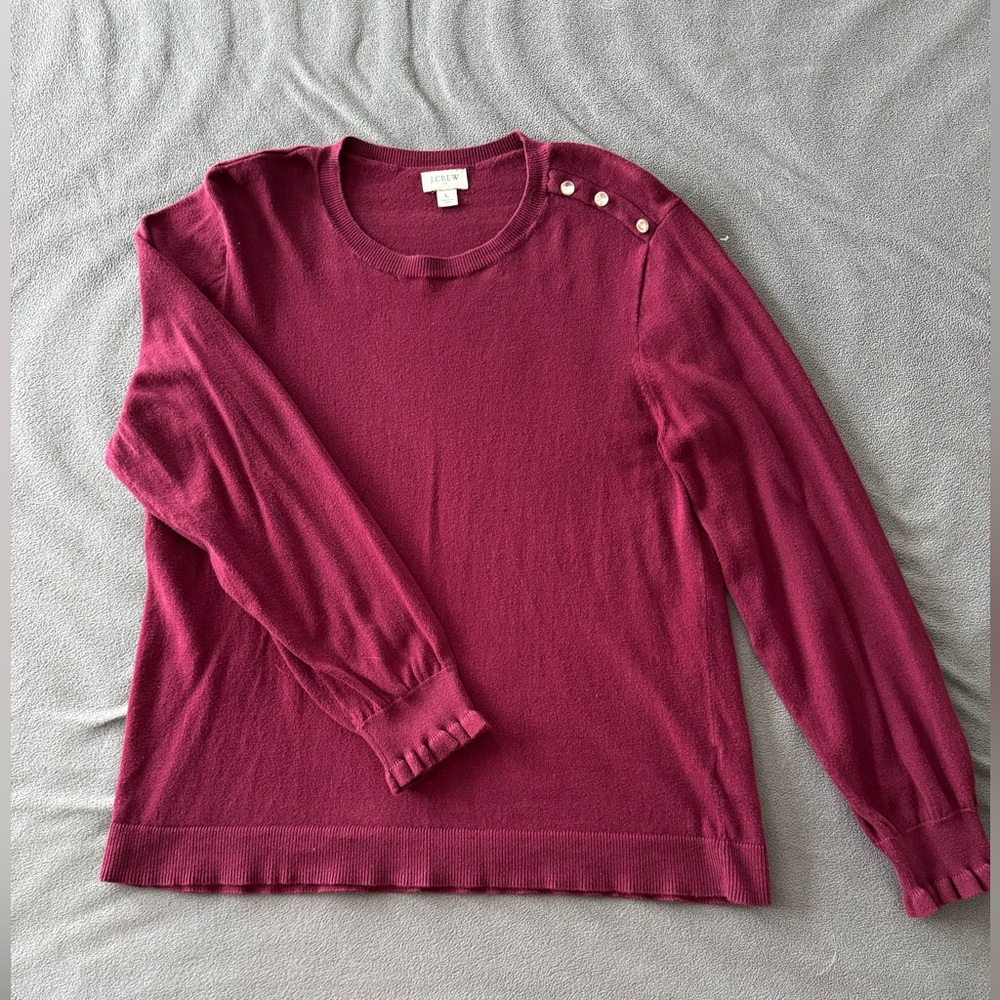 J. Crew Ruffle rhinestone sweater